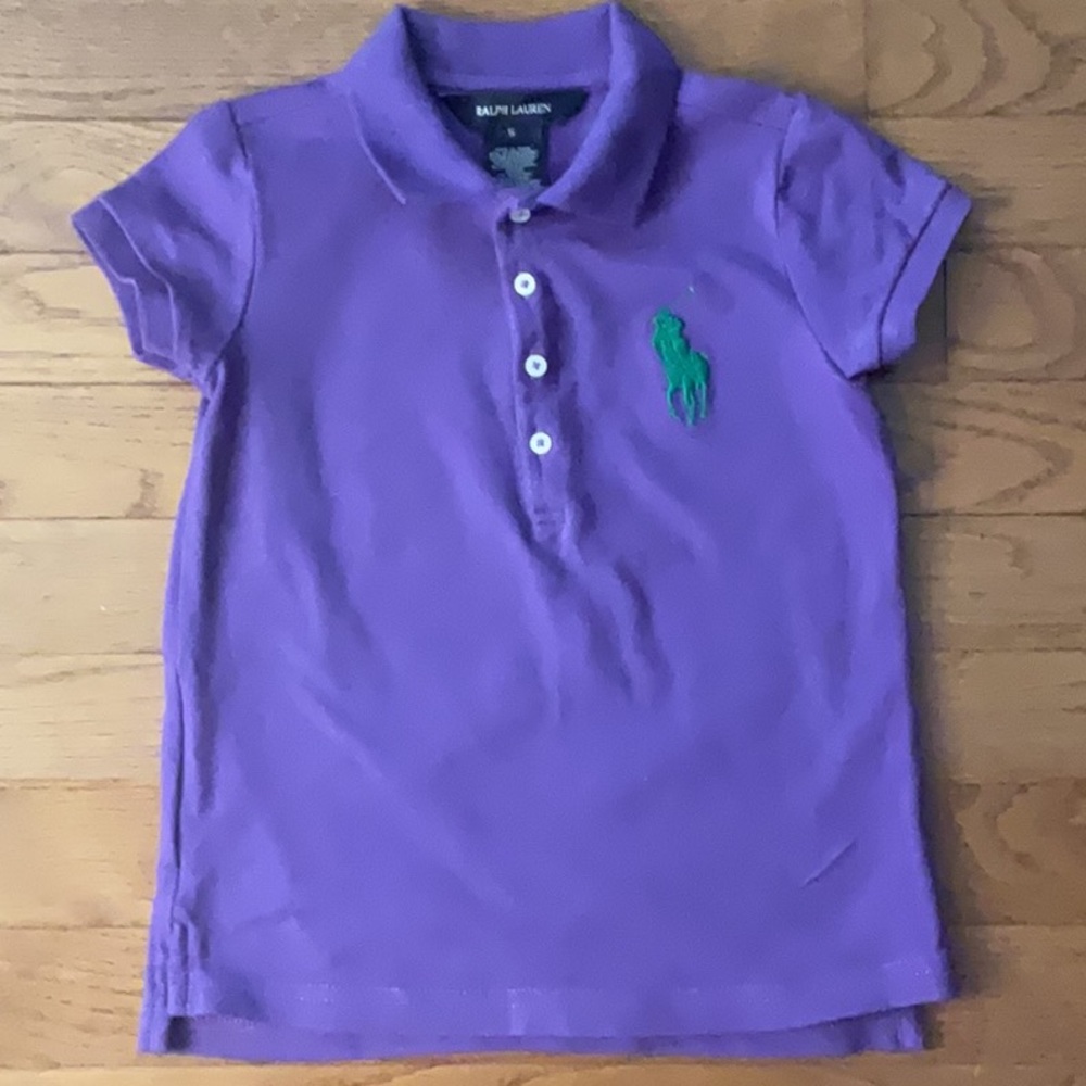 Ralph Lauren Purple Polo Shirt with Green Logo